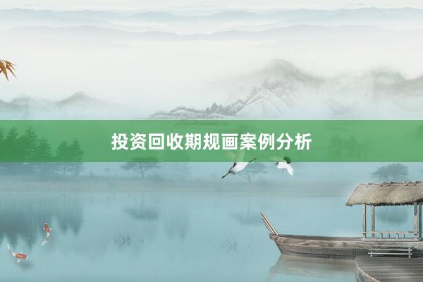 投资回收期规画案例分析
